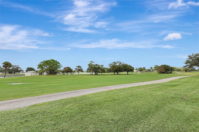 view of home's community with a lawn