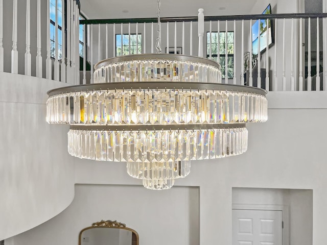 details featuring an inviting chandelier