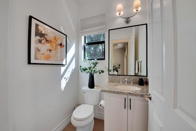 bathroom with toilet and vanity