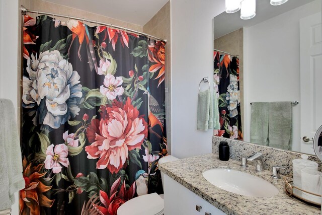 bathroom with toilet and vanity