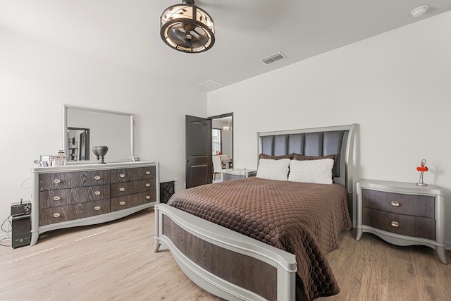 bedroom featuring light wood-type flooring