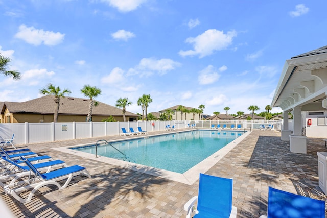 view of pool featuring a patio area