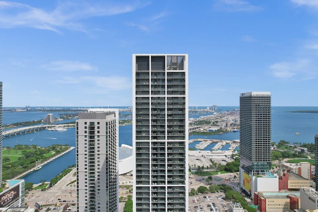 city view with a water view