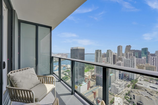 balcony with a water view