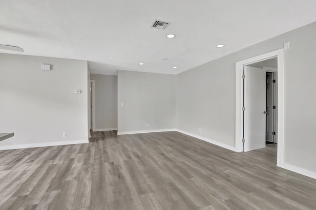 empty room featuring light wood-type flooring