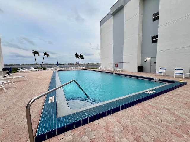 view of pool with a patio area