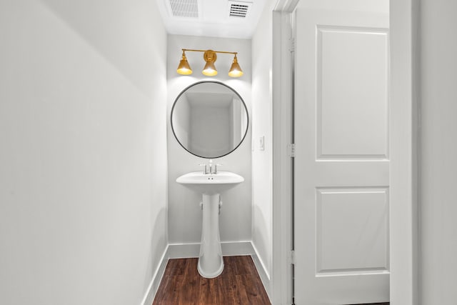 bathroom featuring hardwood / wood-style floors