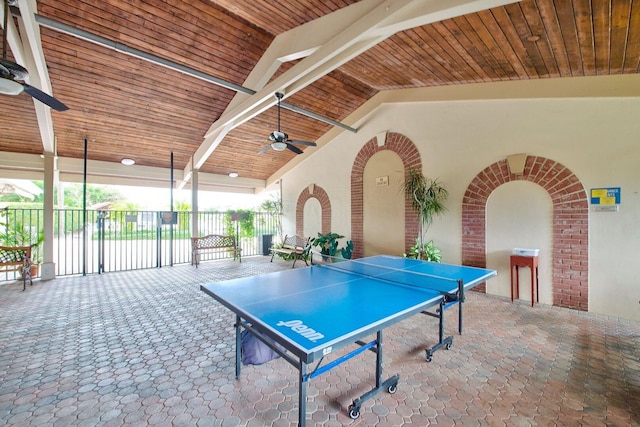 2581 N Garden Dr Unit 306, Lake Worth, FL 33461 - view of patio featuring a ceiling fan and outdoor dining space