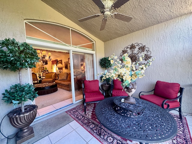 view of patio / terrace with ceiling fan