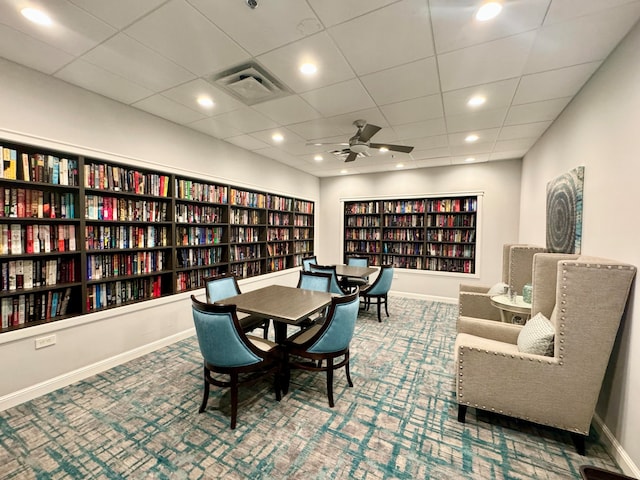 interior space featuring built in shelves