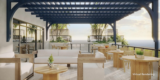 1011 US Highway 1 Unit A202, Juno Beach, FL 33408 - exterior space with outdoor lounge area, outdoor dining area, and a pergola