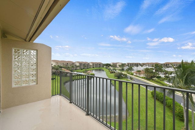 balcony with a water view