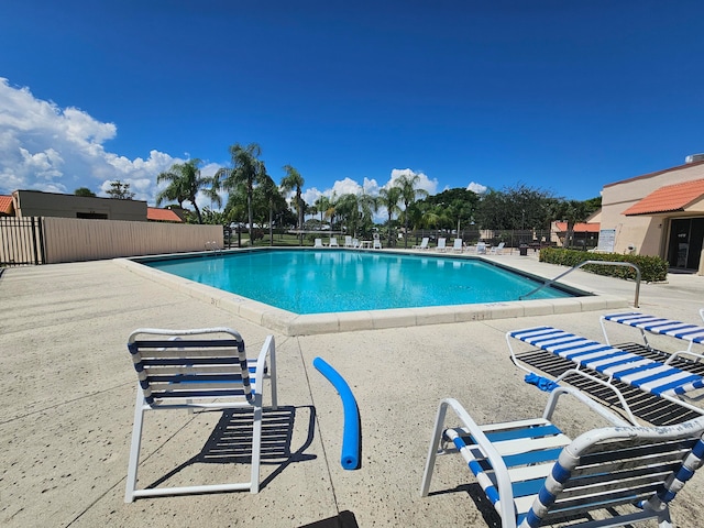 view of pool featuring a patio area