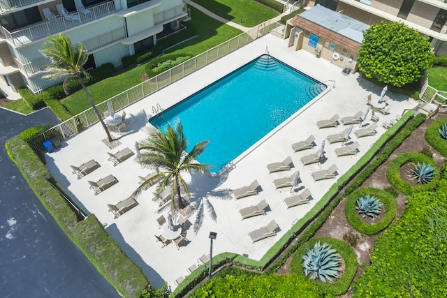 view of pool featuring a patio area