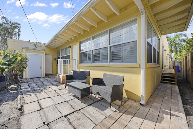 view of patio featuring an outdoor hangout area