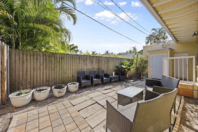 view of patio / terrace featuring an outdoor hangout area