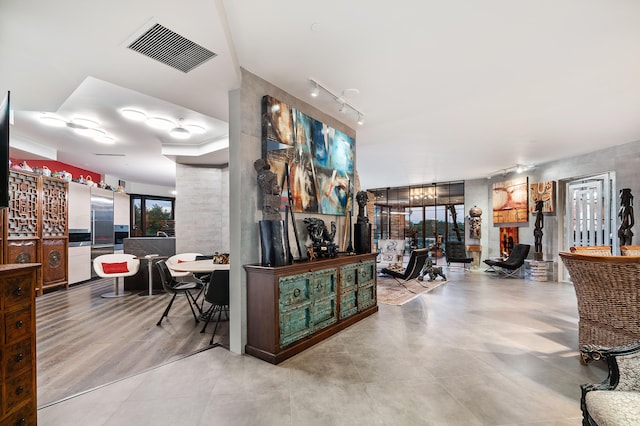 interior space with light hardwood / wood-style floors