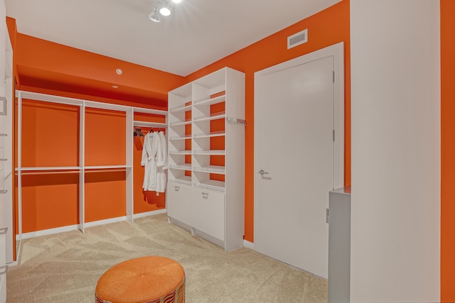 spacious closet with carpet floors