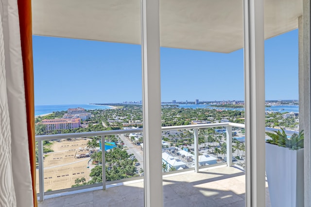 balcony with a water view