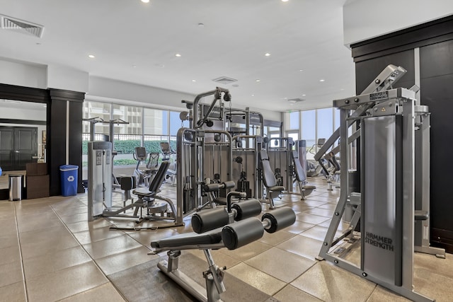 exercise room with plenty of natural light