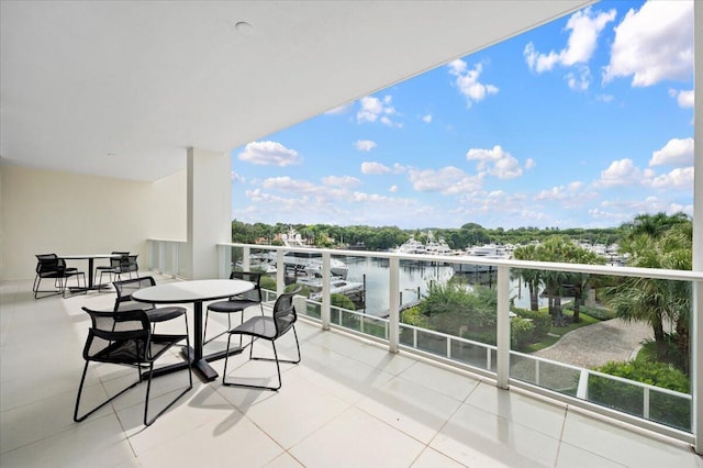 balcony with a water view