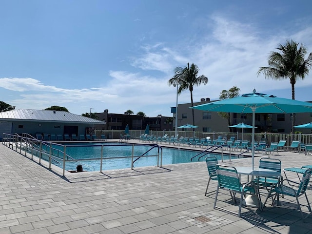 view of pool with a patio