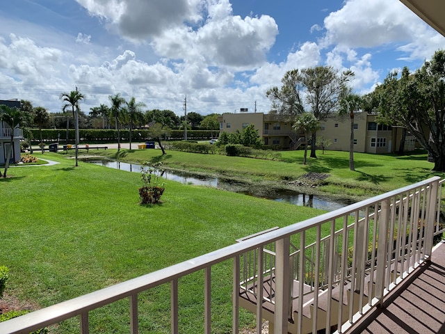 exterior space featuring a water view