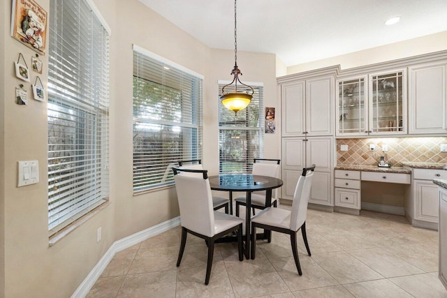 view of tiled dining room