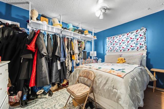 bedroom with a textured ceiling