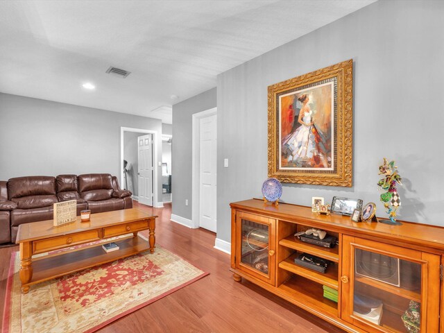 living room featuring hardwood / wood-style floors