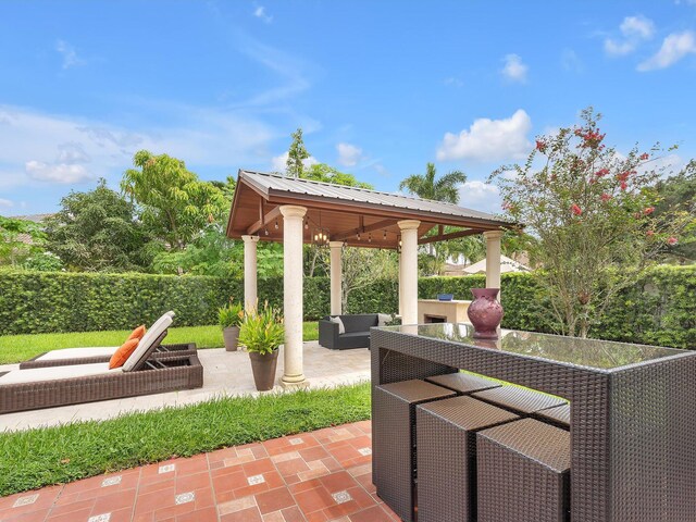 view of patio / terrace with a gazebo