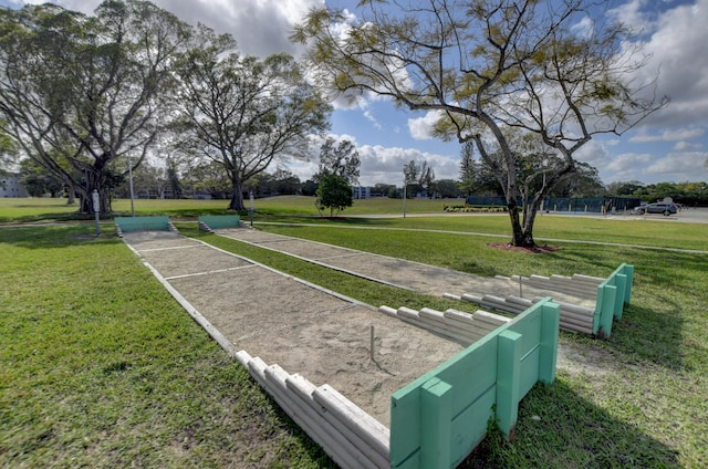 view of community with a lawn