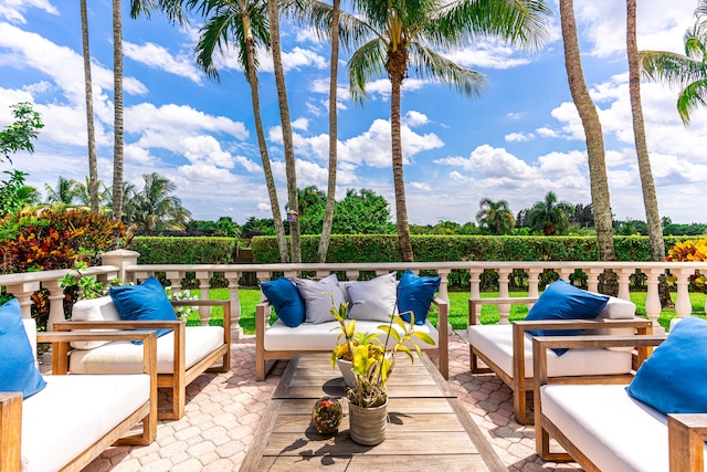 view of patio featuring outdoor lounge area