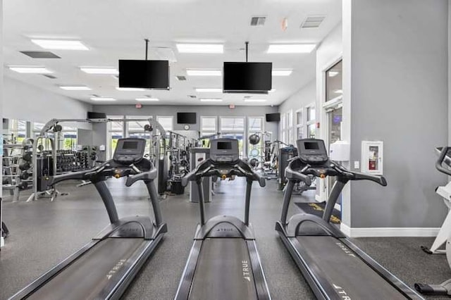 workout area with plenty of natural light