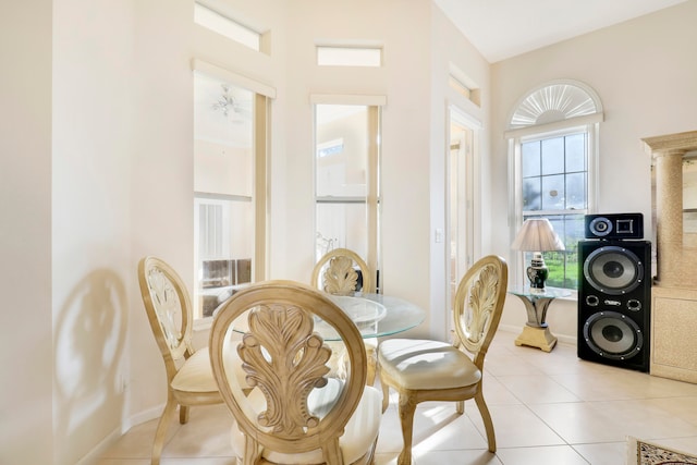 dining room featuring light tile patterned floors