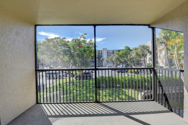 view of unfurnished sunroom