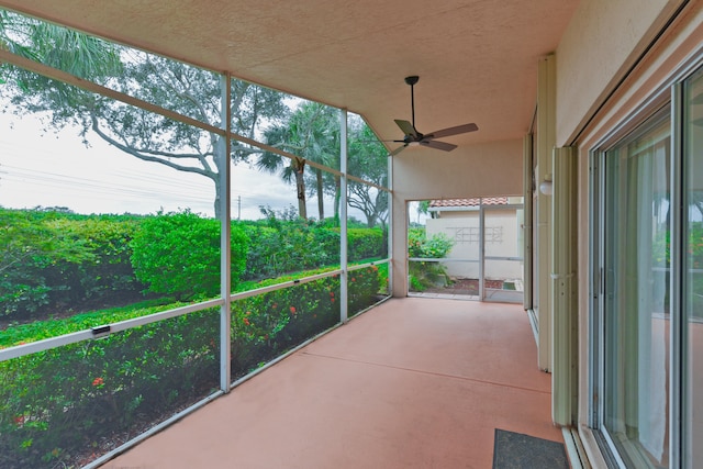 view of patio with ceiling fan