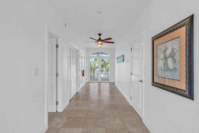 corridor with french doors