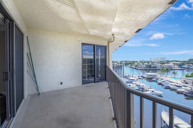 balcony with a water view