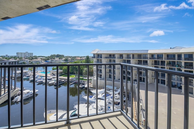 balcony with a water view