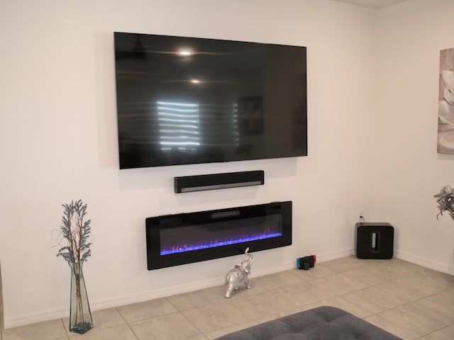 view of tiled living room