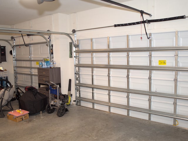 garage featuring electric panel