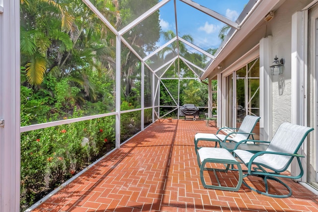 view of sunroom