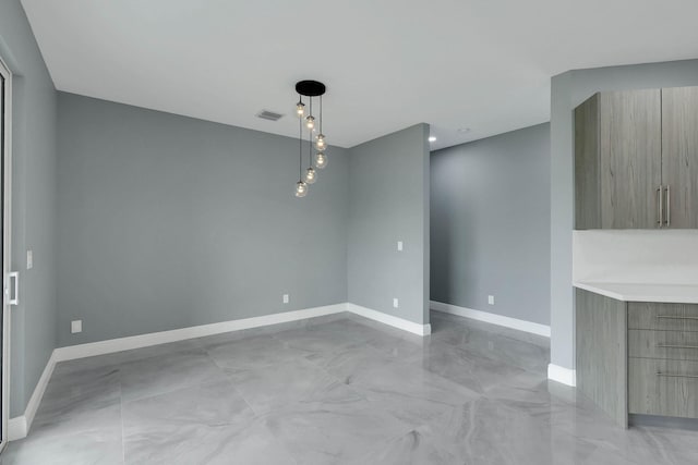 view of unfurnished dining area