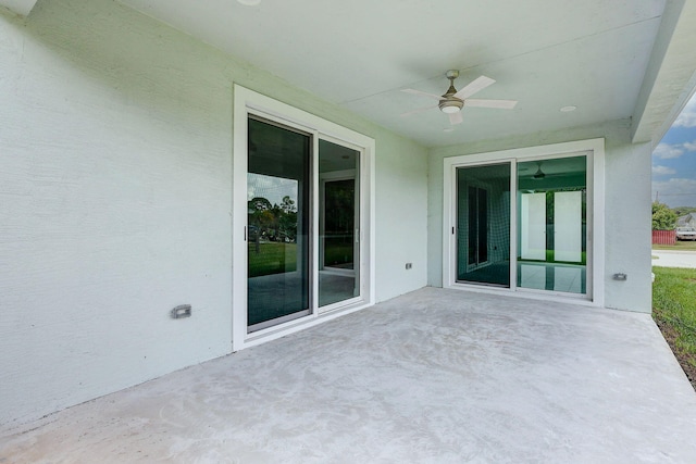 view of patio / terrace with ceiling fan