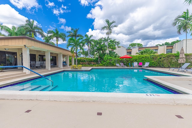 view of pool with a patio area