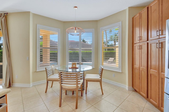 view of tiled dining area