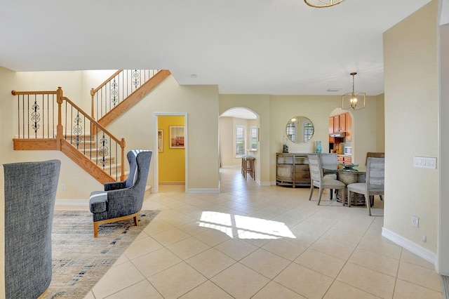 view of tiled foyer entrance