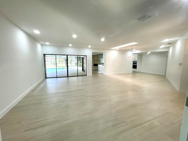 interior space with light hardwood / wood-style floors