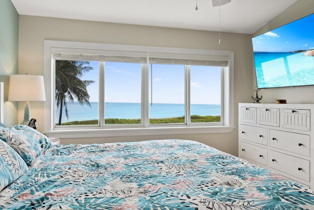 bedroom with vaulted ceiling